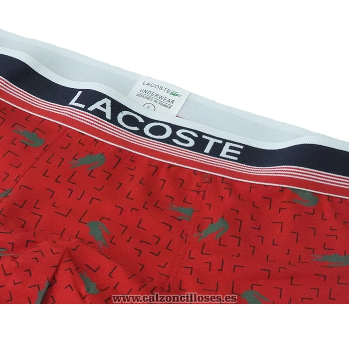 Boxer Lacoste Hombre Prints Colors Rojo Verde